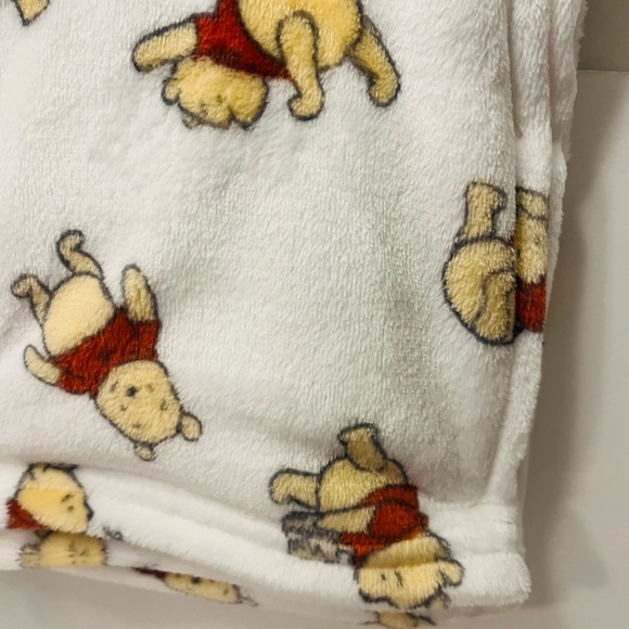 Disney Baby Winnie the Pooh Baby White Nursery Blanket Hunny Honey Bees - Picture 5 of 12